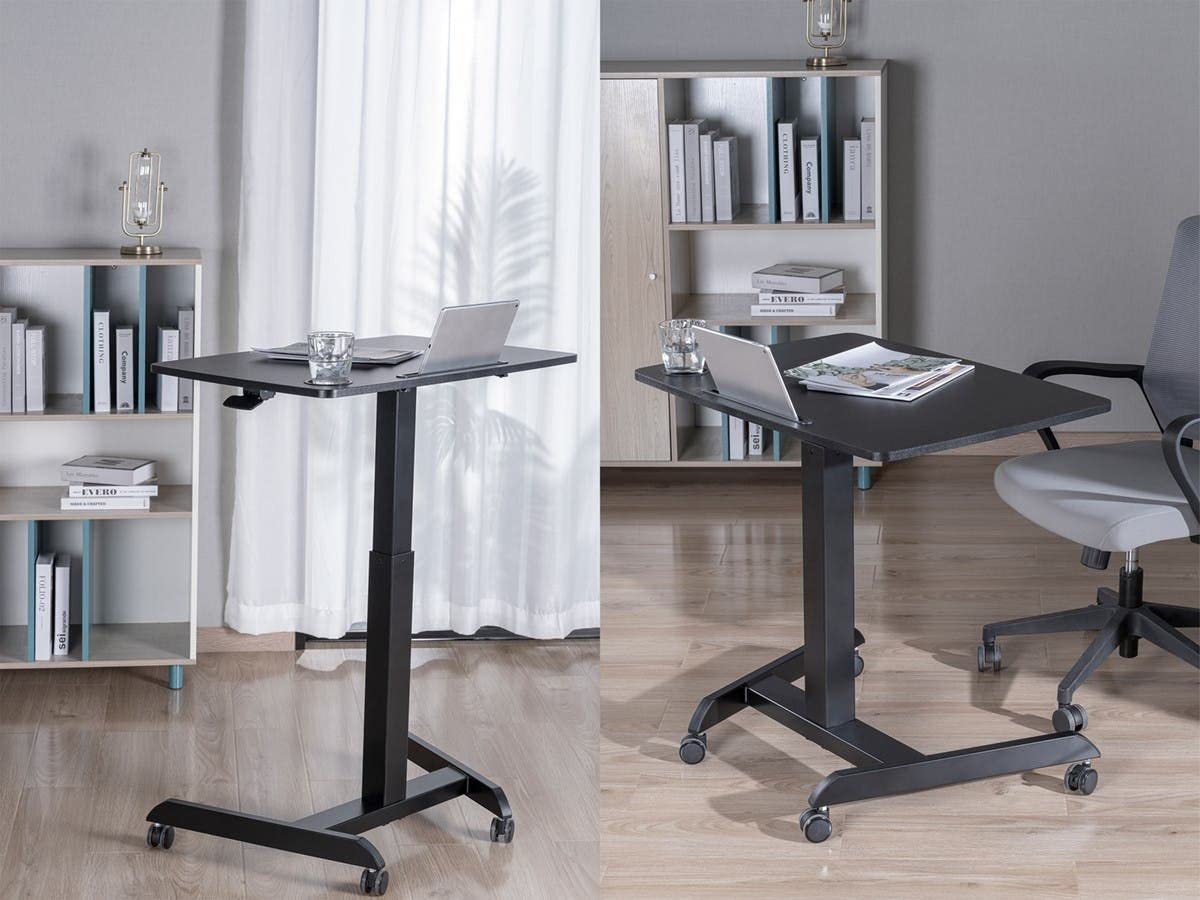 Monoprice Gas-Lift Height Adjustable Sit-Stand Rolling Laptop